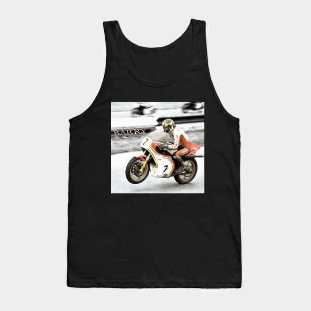 Barry Sheene, Moto GP Legend Motorbike Racer Champion Tank Top by JonDelorme